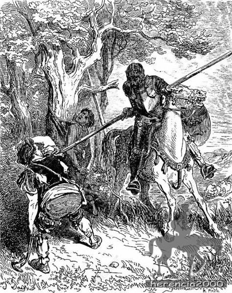 Don Quijote con Juan Haldudo, el amo de Andrés Don Quijote con Juan Haldudo, el amo de Andrés