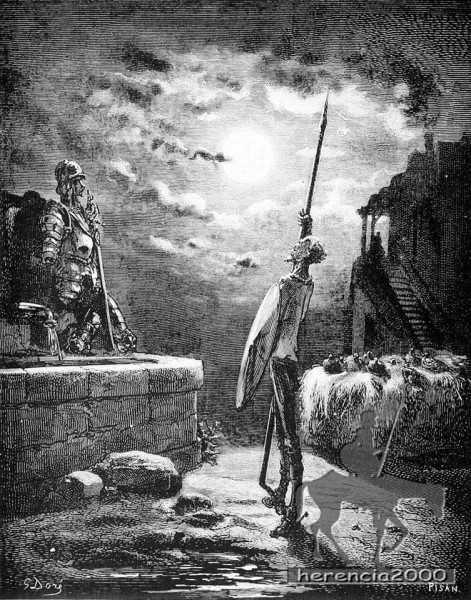 Don Quijote vela sus amas